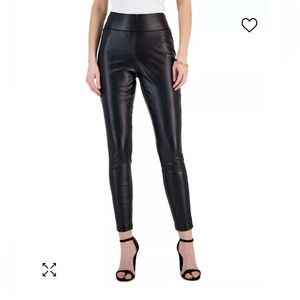 Small Black Women's Faux-Leather Leggings
